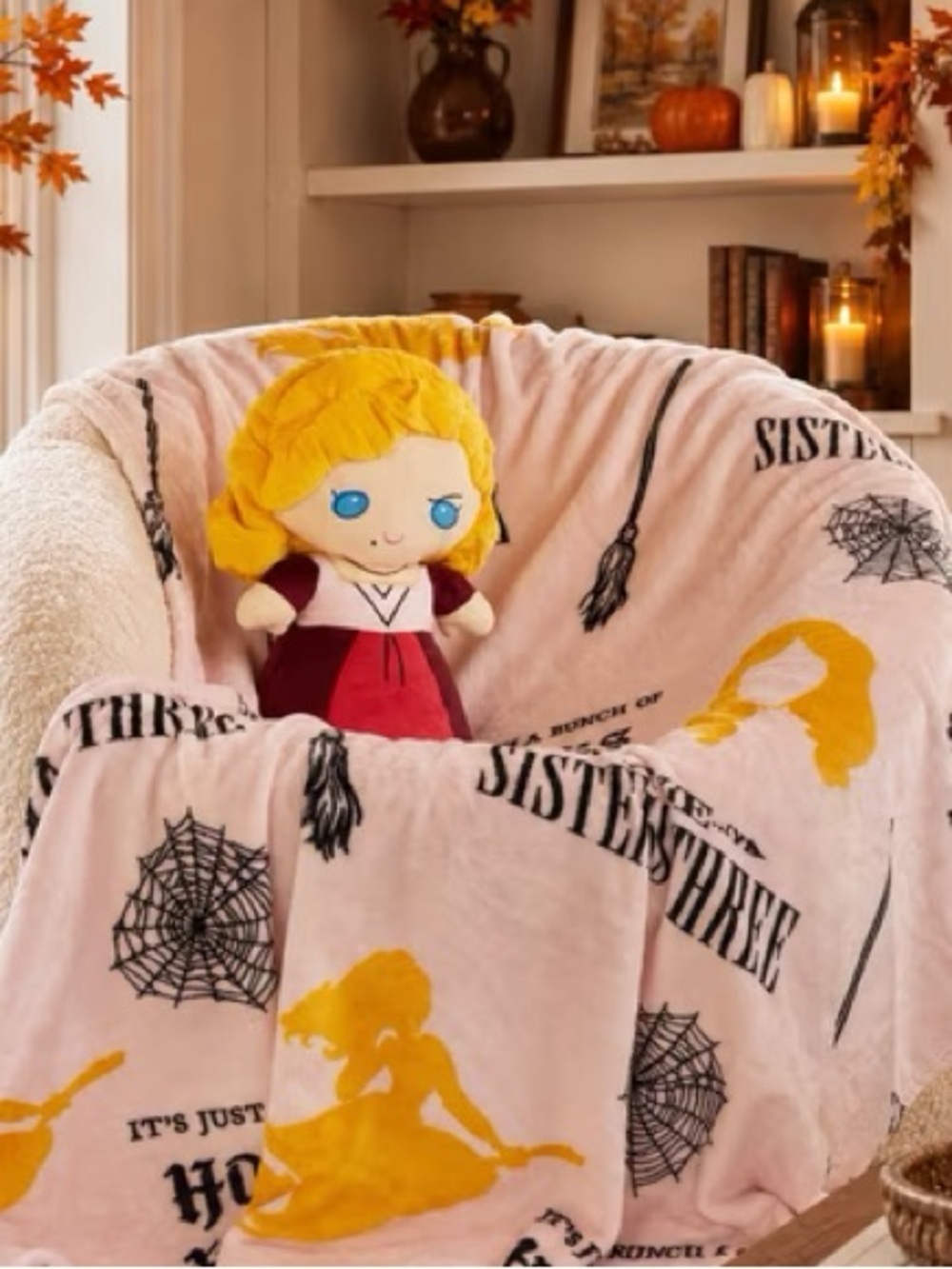 Sarah Hocus Pocus Licensed 2-Piece Pillow Buddy and Silk Touch Throw Set